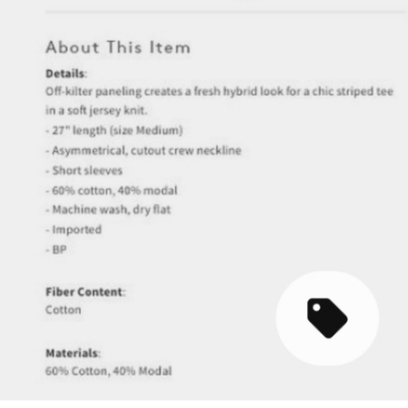 B.P. Nordstrom Remix Tina Assymetric Stripe Yellow Tee NEW - Picture 6 of 6